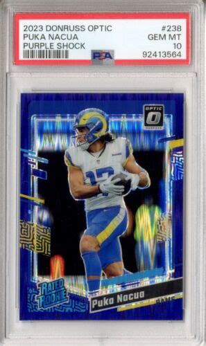 2023 Panini Donruss Optic Football Puka Nacua Purple Shock Rated Rookie