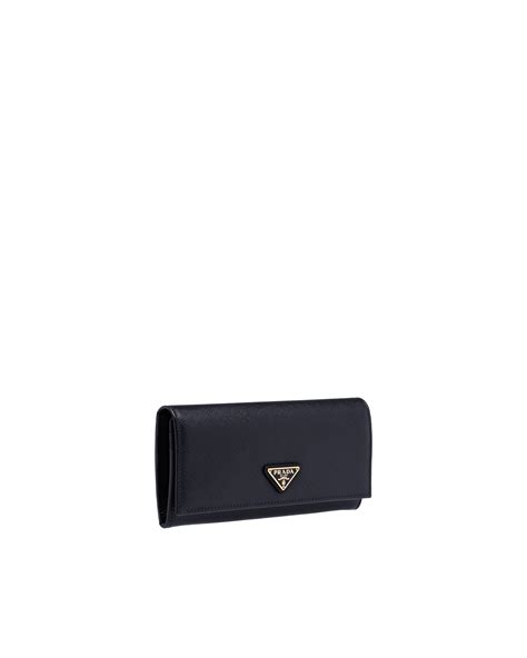 Black Large Saffiano Leather Wallet Prada