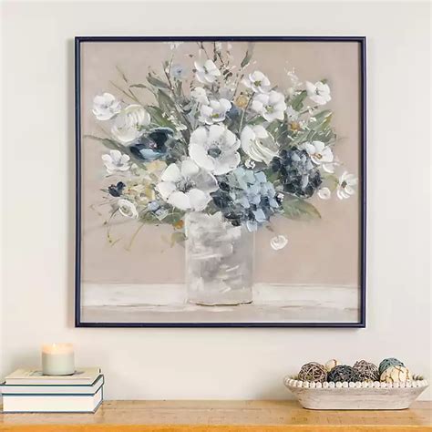 White Floral Framed Canvas Art Print Kirklands Home