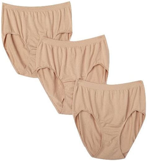 Bali Comfort Revolution Women S Plus Size 3 Pack Microfiber Full Brief Underwear Nude Size 7