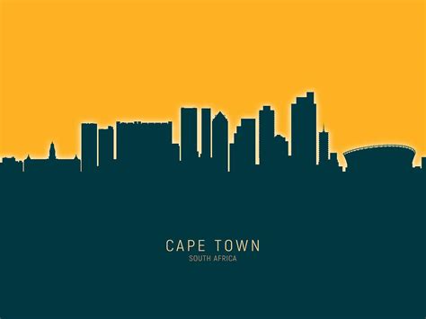 Cape Town South Africa Skyline Digital Art by Michael Tompsett