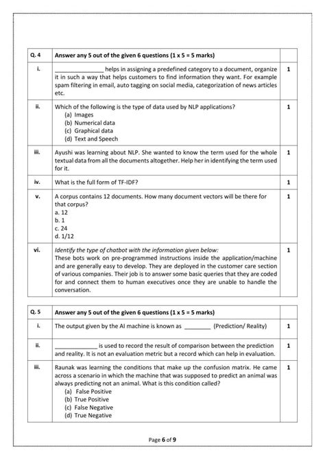 Cbse Class 10 Artificial Intelligence Sample Paper Indcareer Schools