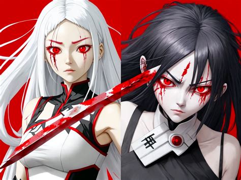 Ai Art Generator Z Tekstu Ai Anime Girl With Red Eyes And Long White