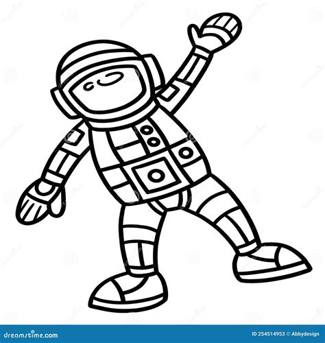 Astronaut Isolated Coloring Page For Kids Stock Vector Illustration