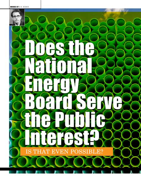 Does The National Energy Board Serve The Public Interest Caepla