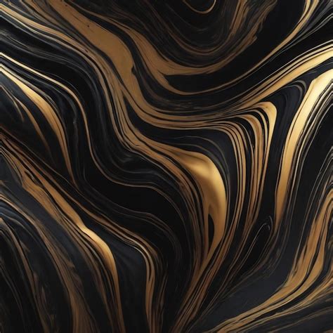 Premium AI Image Black Liquid Marble Background Abstract Flowing