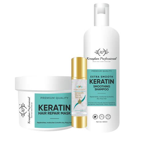 Keraglam Professional Keratin Smoothing Shampoo Hair Mask With Hair Serum 50ml Gold At Rs 870