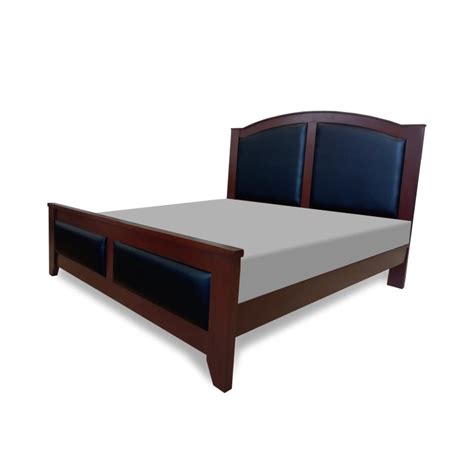 Espresso Faux Leather Upholstered Back King Size Double Bed- HD Lahore