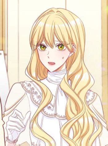 An Anime Character With Long Blonde Hair Wearing A White Dress And