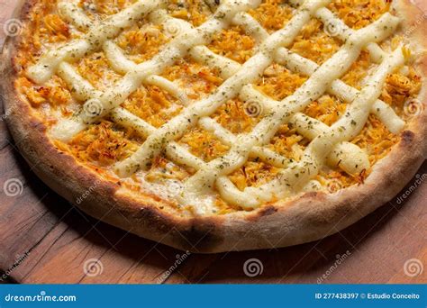 Chicken Pizza With Catupiry Cheese In Brazil It Is Called Pizza De