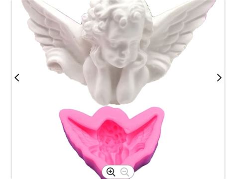 Molde Silicona Ángel Cabeza Alas Fondant Porcelana AIUARTESANAS