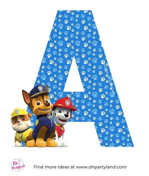 Paw Patrol Alphabet Printable