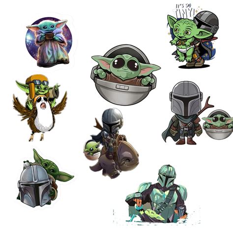 Prints Digital Prints Art Collectibles Baby Yoda Stickers Star Wars