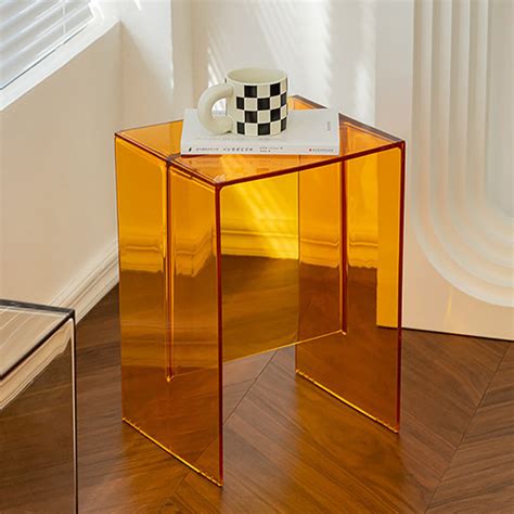 Minimalist Acrylic Side Table Transparent 1st Missing Piece