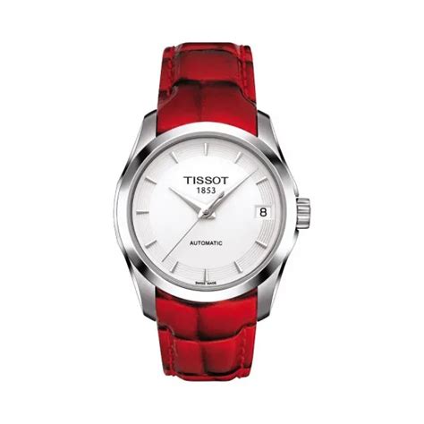 天梭 Tissot T Classic系列 皮革 自动机械机芯 女表 T0352071601101 小迈步海淘品牌官网