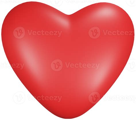 3d Red Heart Symbol Of Love And Valentines Day 35592438 Png