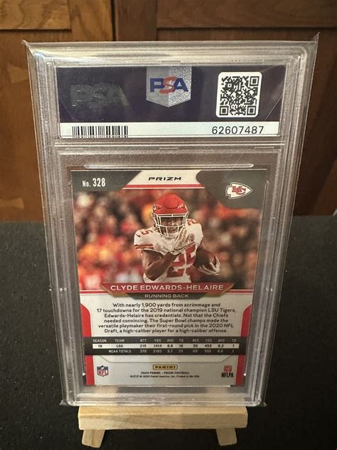 2020 Panini Prizm Clyde Edwards Helaire Silver Prizm PSA 9 RC Rookie