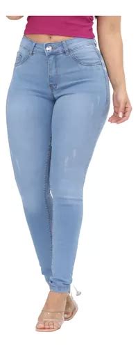 Calça Jeans Feminina Skinny Cós Alto Empina Bumbum C Lycra