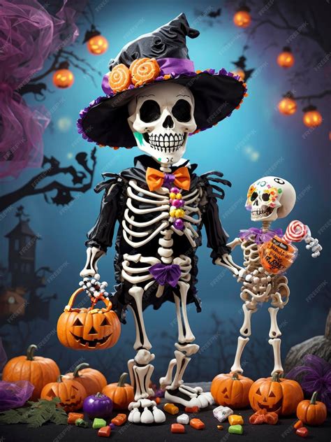 Premium AI Image | Halloween Skeleton Cartoon