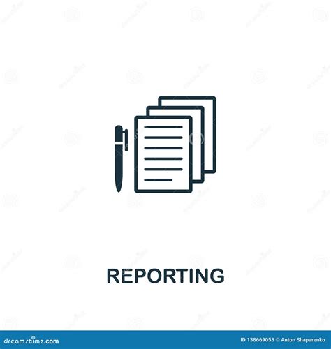 Reporting Icon Black Vector Sign With Editable Strokes Concept