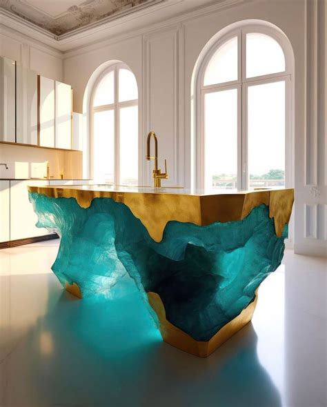 Crystal Kitchen Island With Gold Accents Crystal Furniture Dream