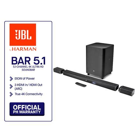 Jbl Bar Channel K Ultra Hd Soundbar With True Wireless Surround