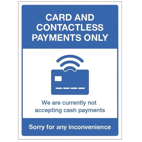 Card And Contactless Payments Only Sign Rigid Pvc 18471 The