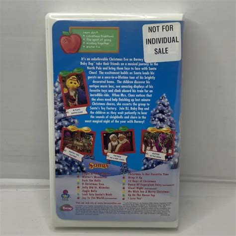 Barney S Night Before Christmas Vhs Clamshell White Cassette