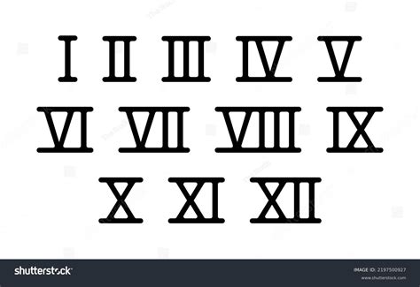 Roman Numerals Icon Set Roman Ancient Stock Vector (Royalty Free ...