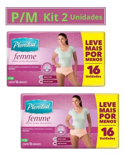 Fraldas Roupa Ntima Feminina Plenitud Femme P M Kit Un