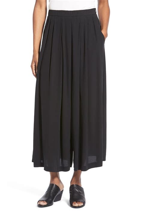 Eileen Fisher Silk Pleat Front Wide Leg Pants Nordstrom