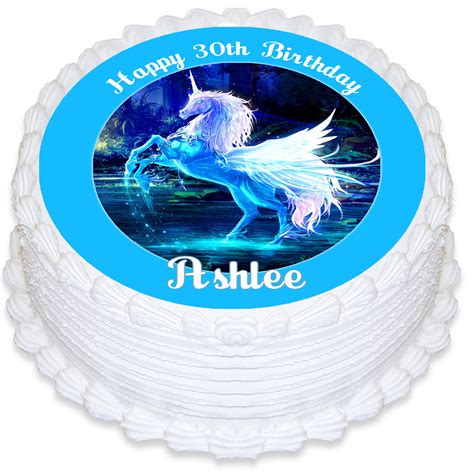 Unicorn Round Edible Cake Topper Deezee Designs