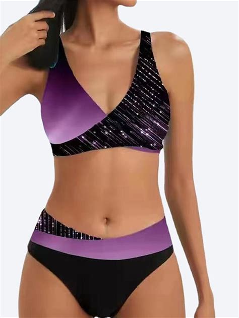 Women S Normal Swimwear Bikini Piece Cheeky Swimsuit Backless Piece Push Up Sexy Printing