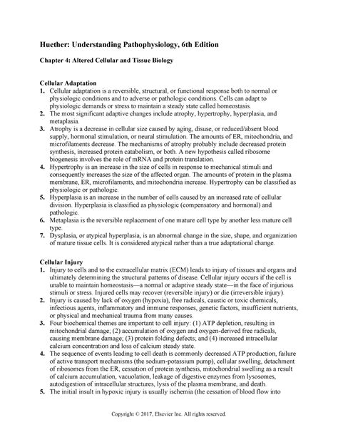 Chapter Altered Cellular And Tissue Biology Huether