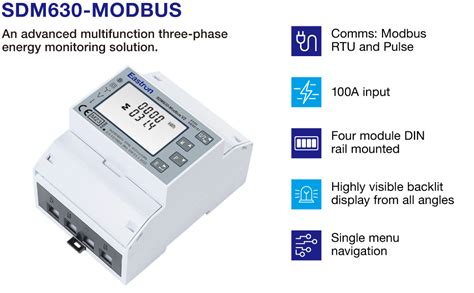 EASTRON SDM630 MODBUS MID V2 Electricity Meter 1 3 Phase Modbus RS485