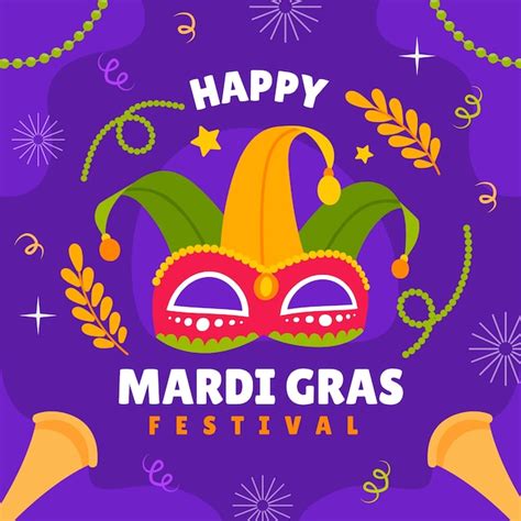 Premium Vector Flat Illustration For Mardi Gras Festival