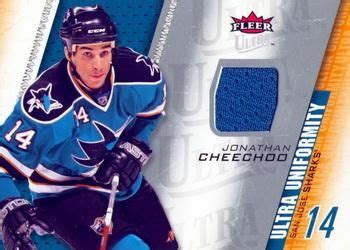 Uniformity Jonathan Cheechoo Baseball Cards San Jose Sharks Ultra