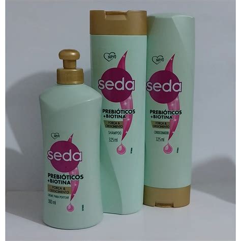 Kit Seda Prebioticos Biotina Shampoo Condicionador Creme De