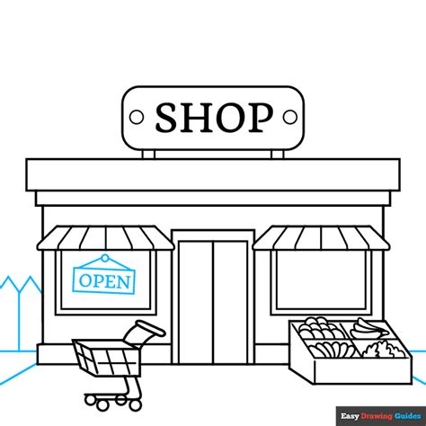 How To Draw A Shop Really Easy Drawing Tutorial