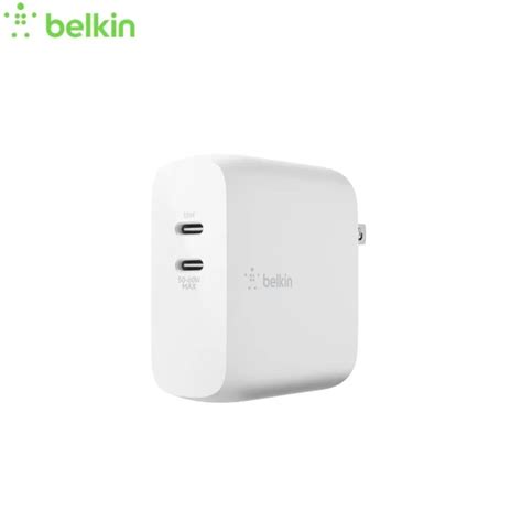 Belkin Boost Charge Dual Usb C Pd Gan Wall Charger 68w หัวชาร์จบ้านเกรดพรีเมี่ยม สำหรับ Iphone