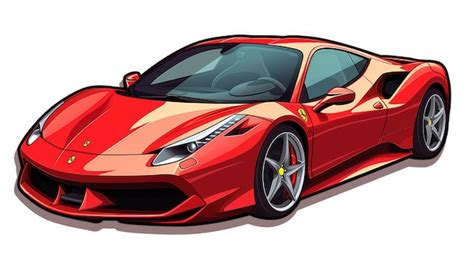 Premium Photo | Red Ferrari cartoon vector sticker