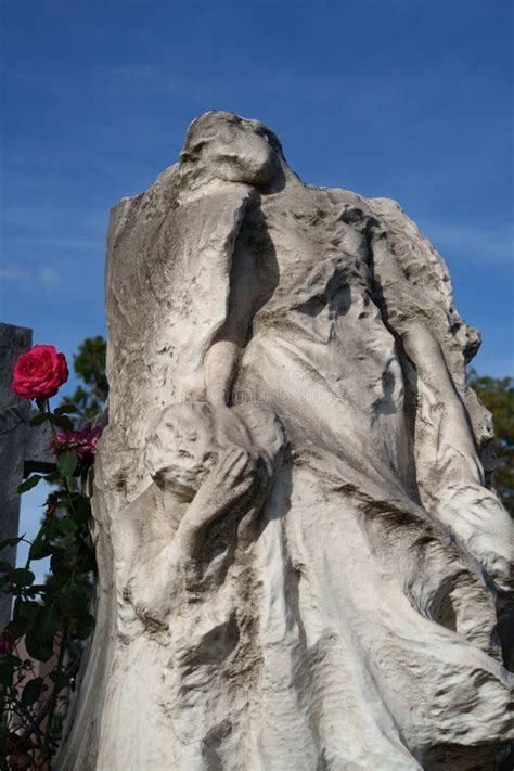 Cimitero Monumentale Historic Cemetery In Milan Italy A Tomb