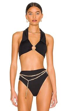 WeWoreWhat Collar O Ring Bikini Top In Black REVOLVE