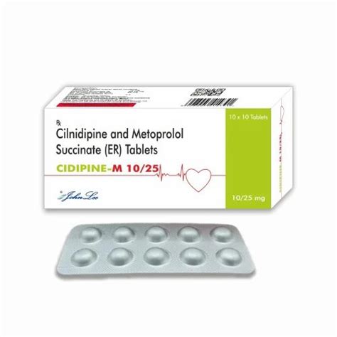 Cilnidipine IP 10 Mg Metoprolol Succinate 25 Mg Extended Realsed