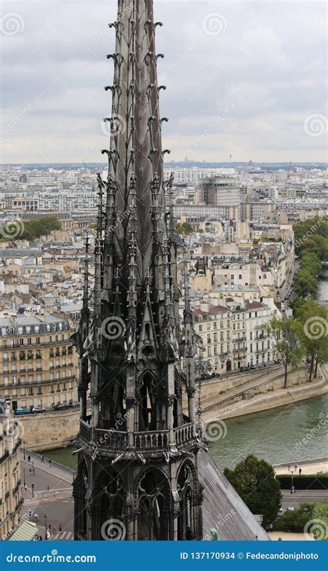 Bell Tower of Notre Dame in Paris France Stock Photo - Image of bell ...