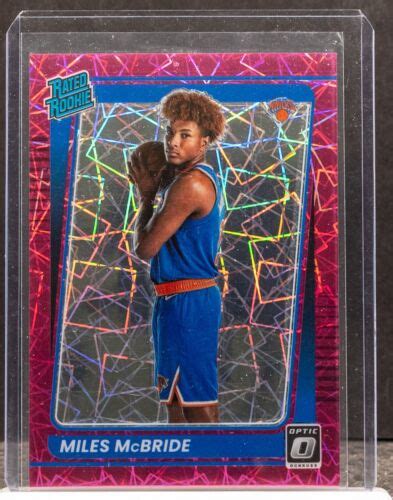 Miles McBride 2021 22 Donruss Optic 65 79 Pink Velocity Prizm Rated