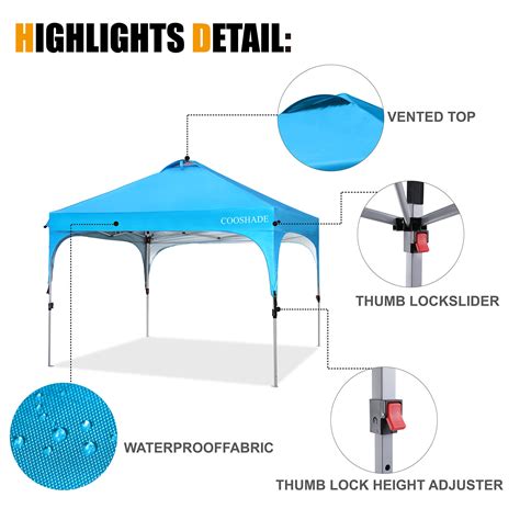 Cooshade Pop Up Canopy Tent Easy Setup Instant Sun Protection Beach