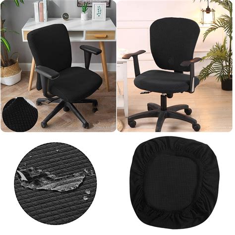 Jrocdr Elastic Office Chair Cover Chair Seat Cover Chair Cover Office Desk Chair Black Work Seat ...