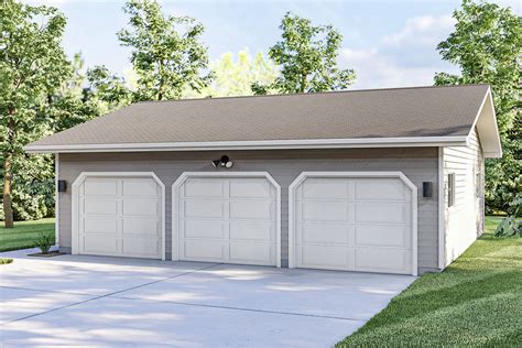 Traditional 3 Car Garage With 3 Garage Doors 62349dj Architectural