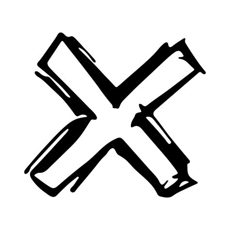 Hand Drawn Cross Mark Illustration Marker Wrong Sign Clipart Ink